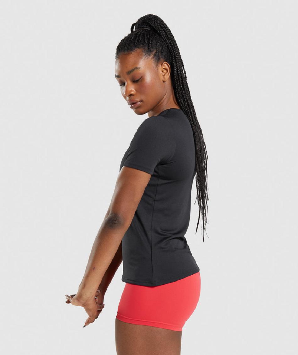 T Shirts Gymshark Entrenamiento Mujer Negras | CO 2265XYU